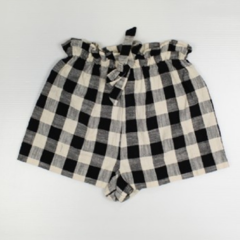 READY TO WEAR Gingham High-waist Shorts